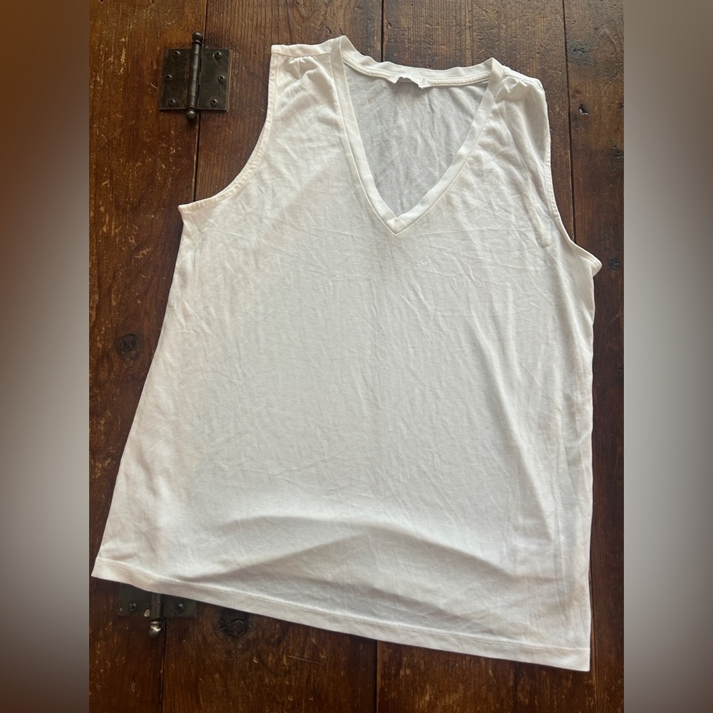 Lucky Brand White V-Neck Tank Top